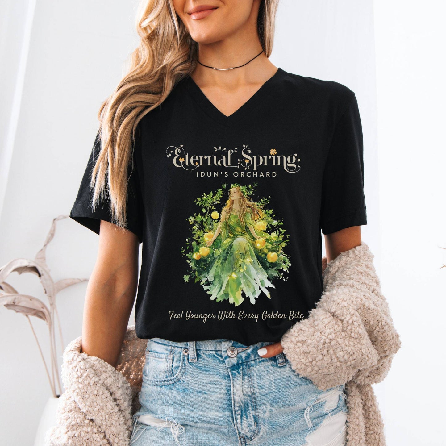 V-neck Eternal Spring Idun's Orchard V-Neck Tee The Mystic Eden