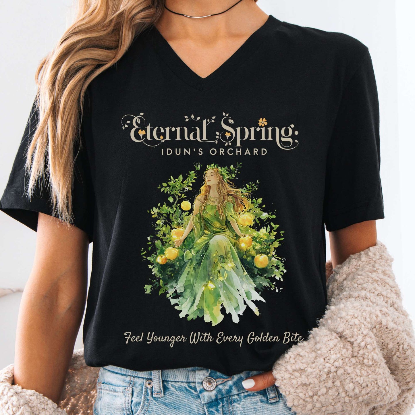 V-neck Eternal Spring Idun's Orchard V-Neck Tee The Mystic Eden