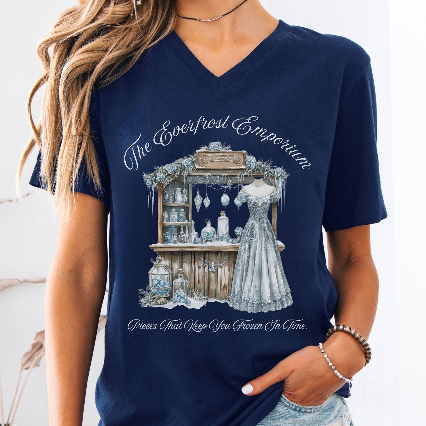 V-neck Navy / S The Everfrost Emporium Fairytale V-Neck Tee The Mystic Eden