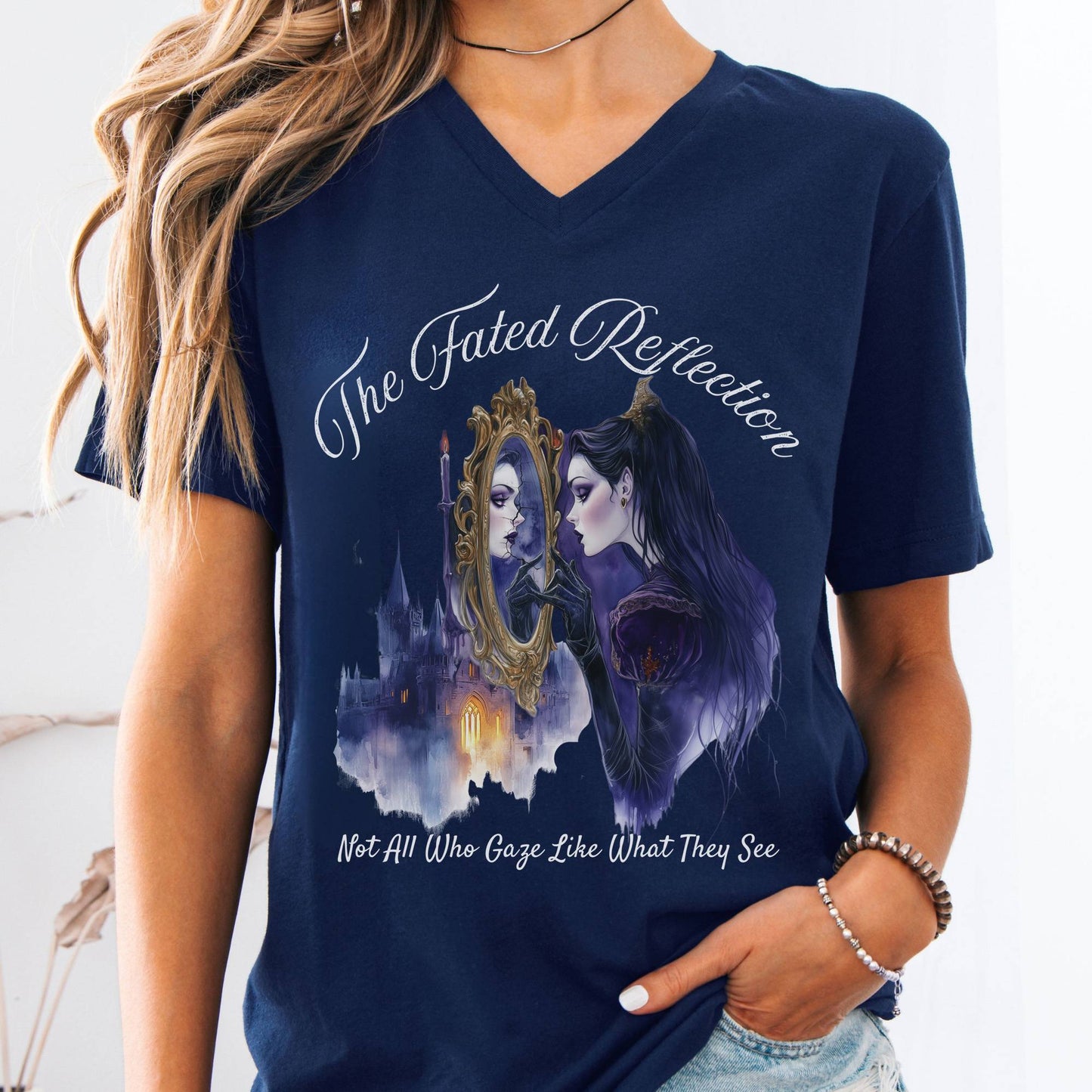 V-neck Navy / S The Fated Reflection Fairytale V-Neck Tee The Mystic Eden