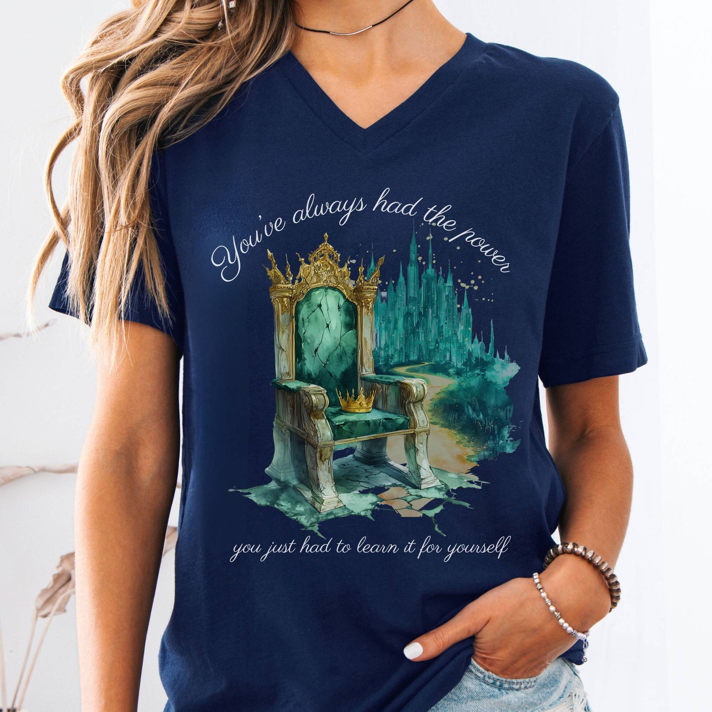 V-neck Navy / S You've Always Had The Power Bookish V-Neck Tee The Mystic Eden