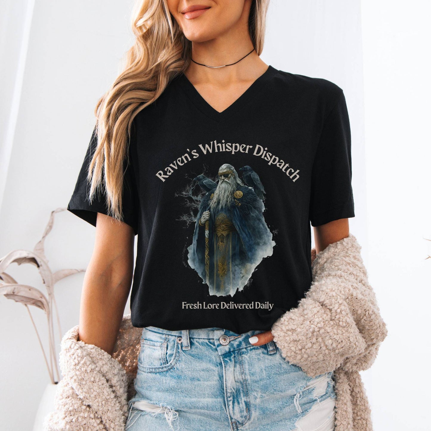 V-neck Raven's Whisper Dispatch V-Neck Tee The Mystic Eden
