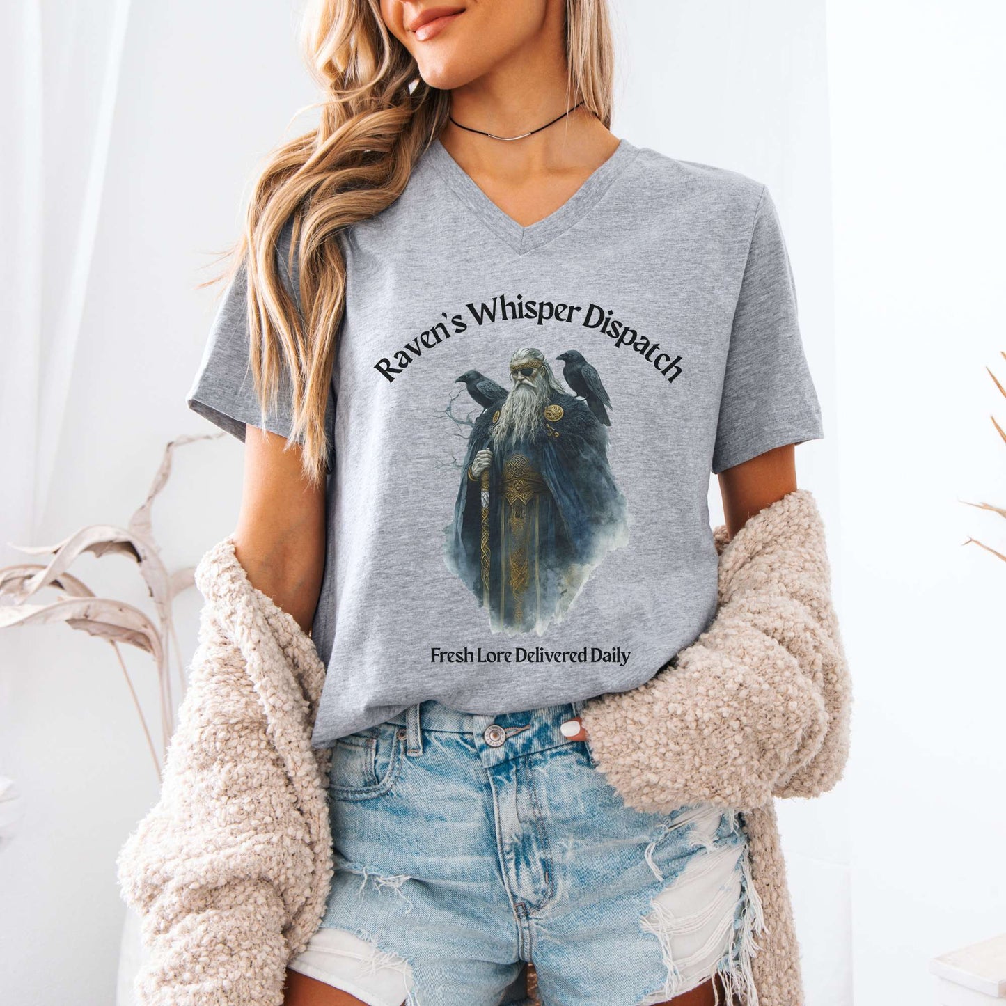 V-neck Raven's Whisper Dispatch V-Neck Tee The Mystic Eden