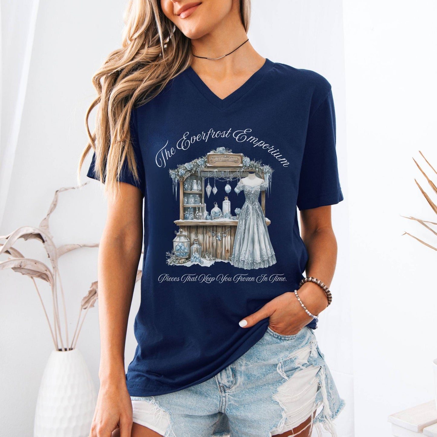 V-neck The Everfrost Emporium Fairytale V-Neck Tee The Mystic Eden