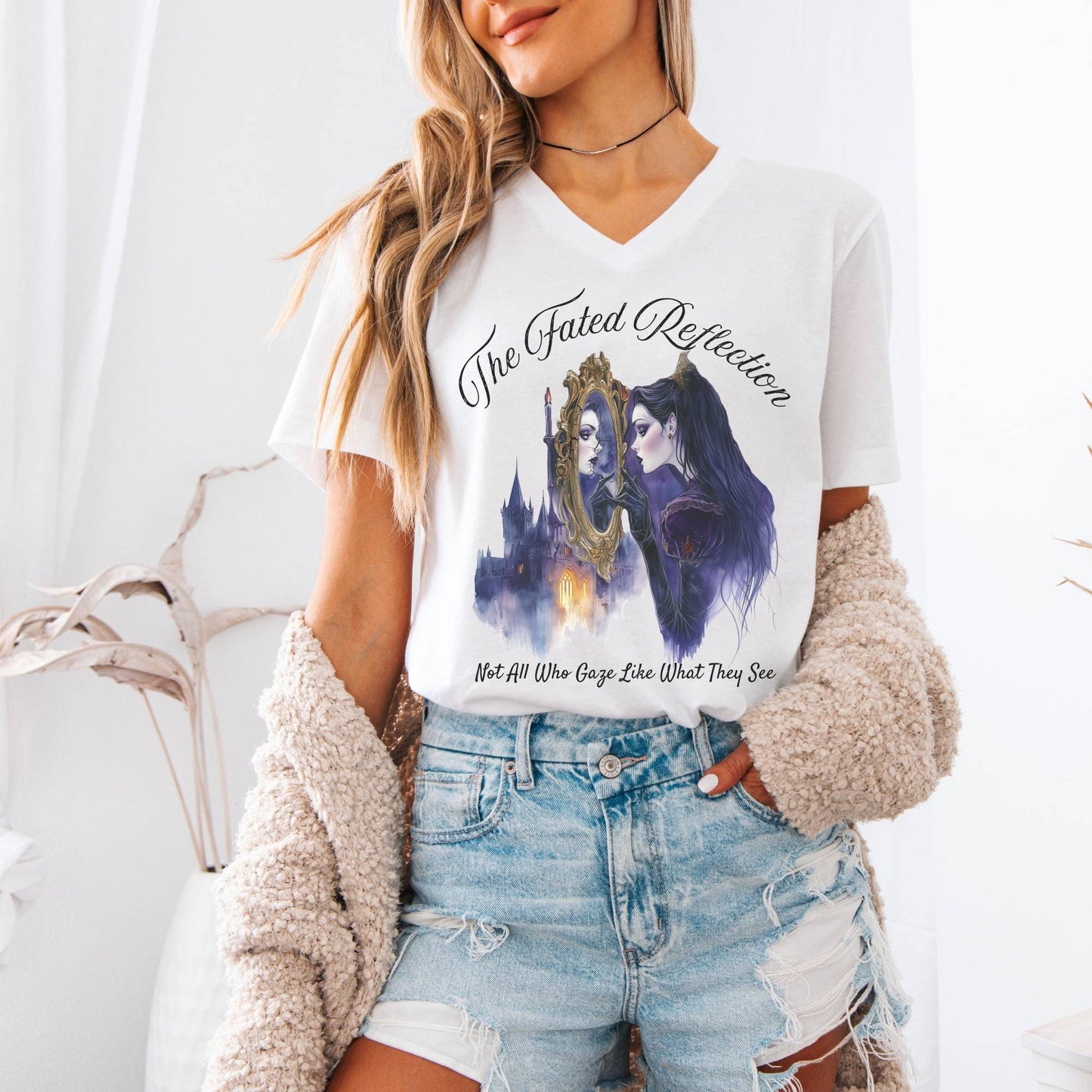 V-neck The Fated Reflection Fairytale V-Neck Tee The Mystic Eden