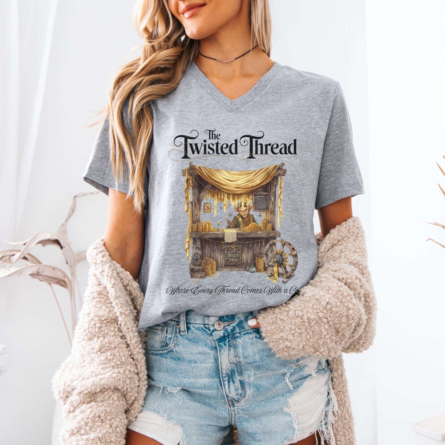 V-neck The Twisted Thread Fairytale V-Neck Tee The Mystic Eden