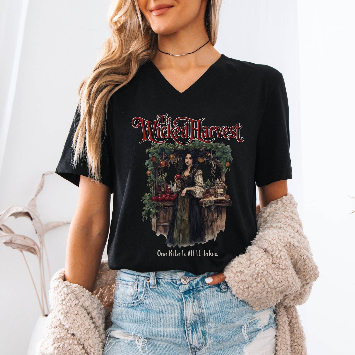 V-neck The Wicked Harvest Fairytale V-Neck Tee The Mystic Eden