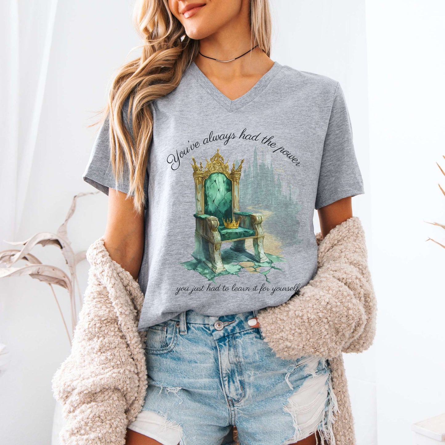 V-neck You've Always Had The Power Bookish V-Neck Tee The Mystic Eden