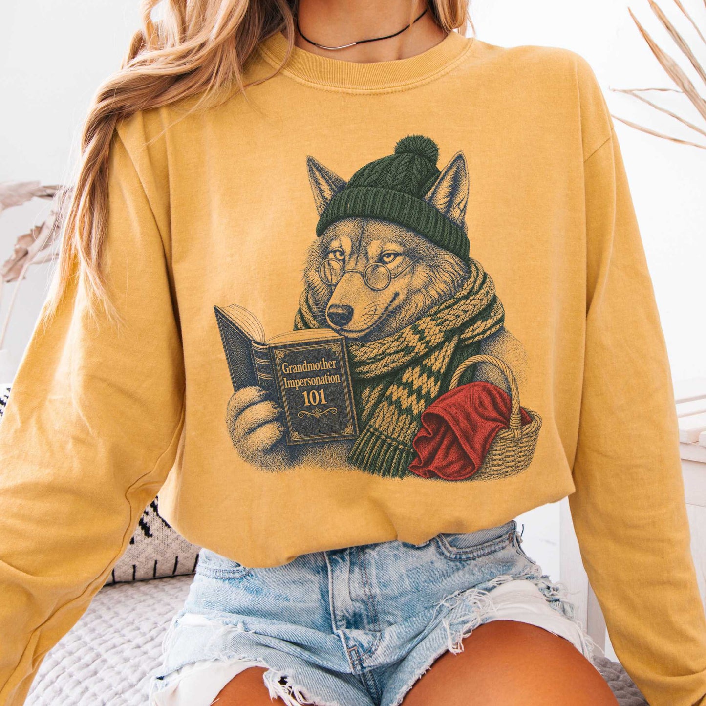 Long-sleeve Mustard / S Grandmother Impersonation 101 Wolf Red Riding Hood Long Sleeve The Mystic Eden