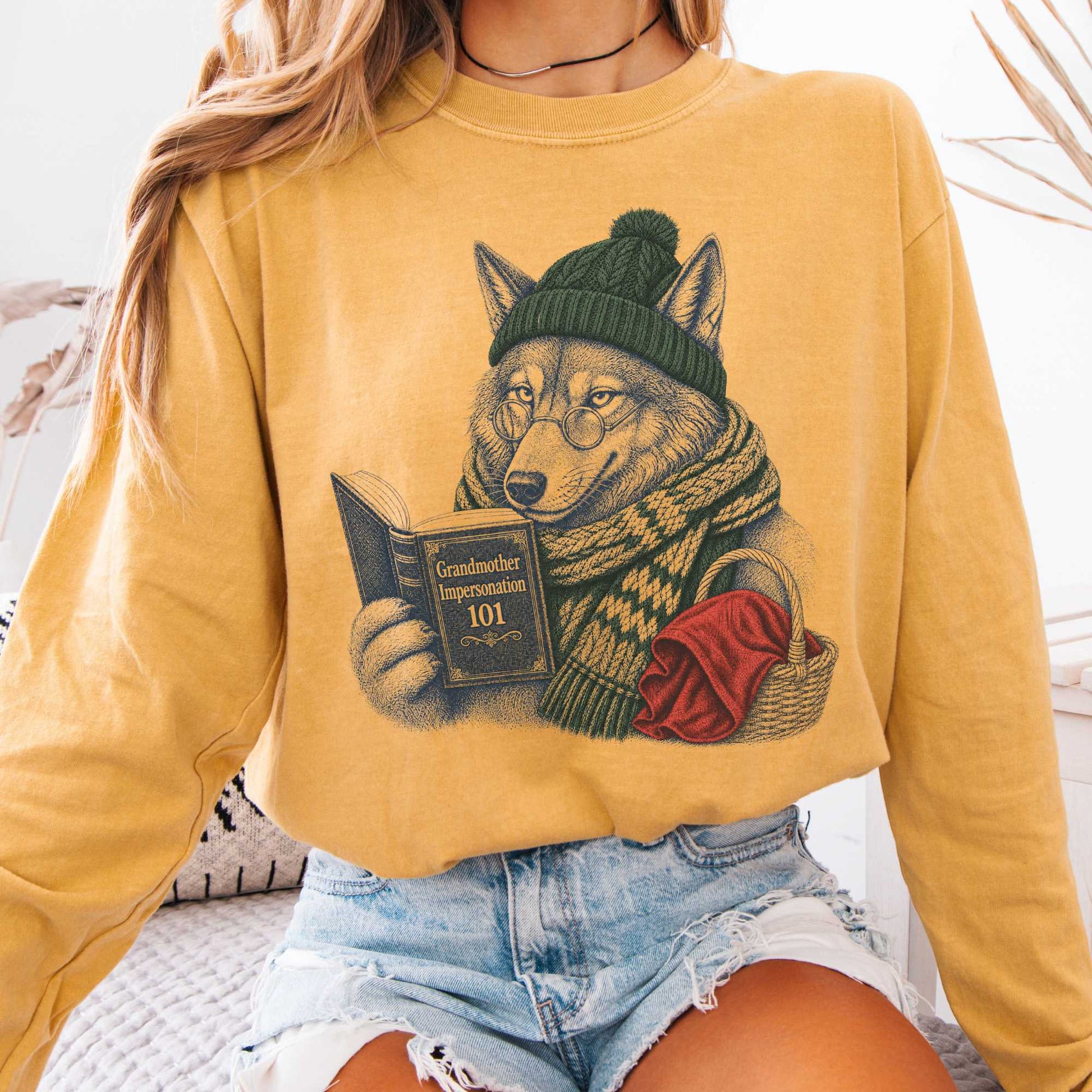 Long-sleeve Mustard / S Grandmother Impersonation 101 Wolf Red Riding Hood Long Sleeve The Mystic Eden