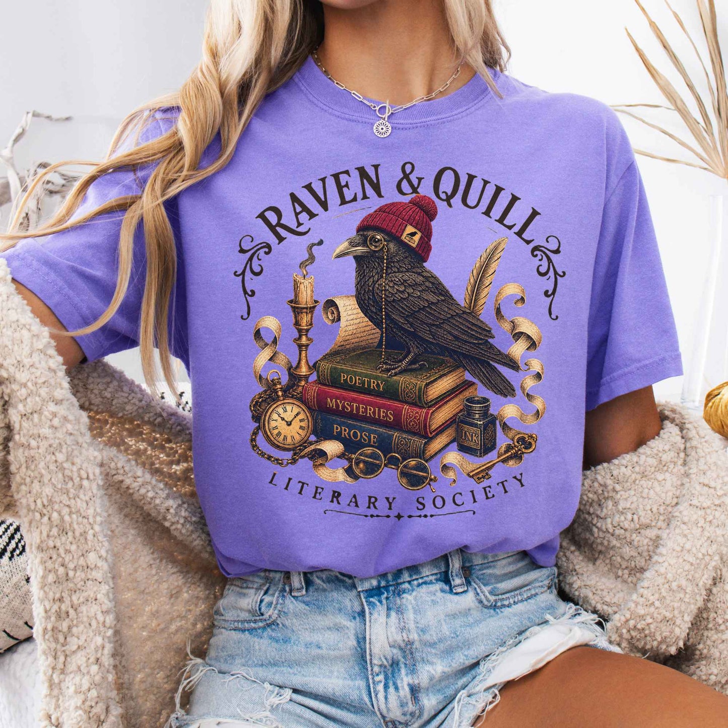 T-Shirt Violet / S Raven & Quill Literary Society T-Shirt The Mystic Eden
