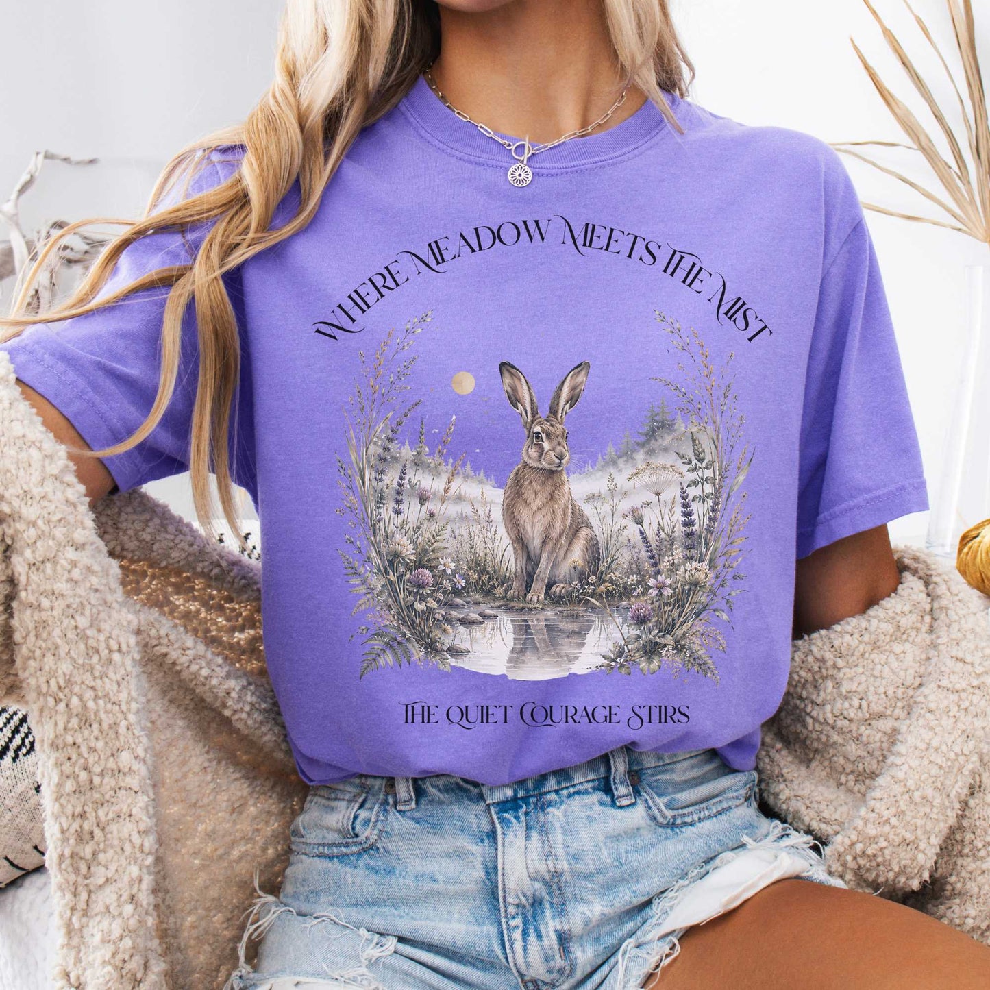 T-Shirt Violet / S Where Meadow Meets the Mist T-Shirt The Mystic Eden