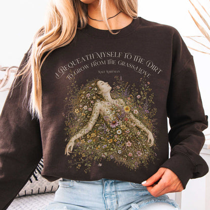Sweatshirt Dark Chocolate / S I Bequeath Myself to the Dirt Walt Whitman Crewneck Sweatshirt The Mystic Eden