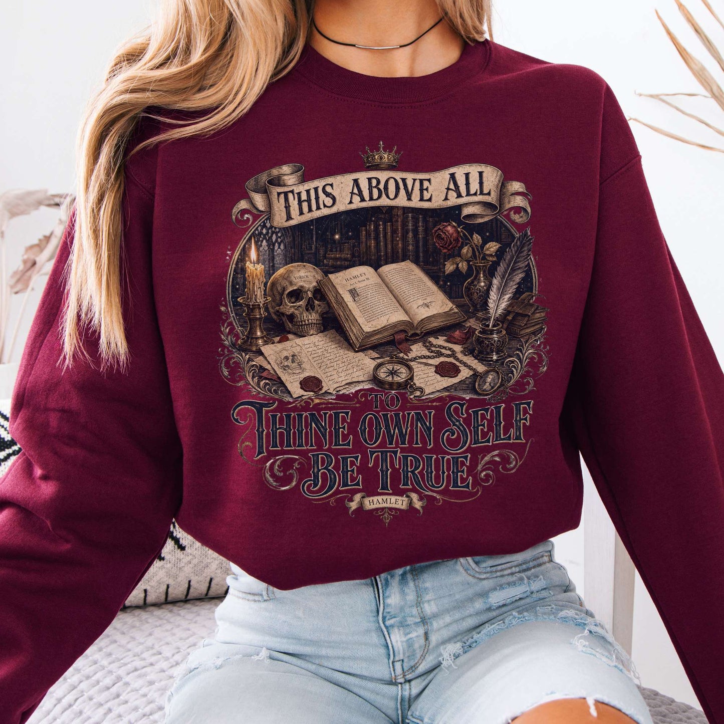 Sweatshirts Maroon / S Design 338 Crewneck Sweatshirt The Mystic Eden