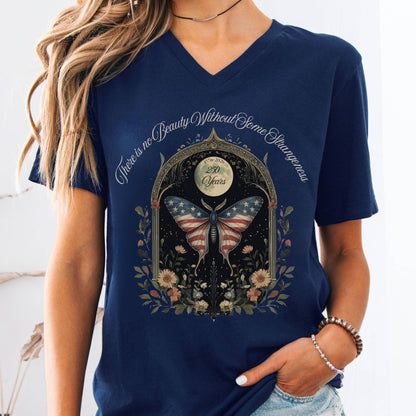 V-neck Navy / S There Is No Beauty Without Some Strangeness America 250 V-Neck The Mystic Eden
