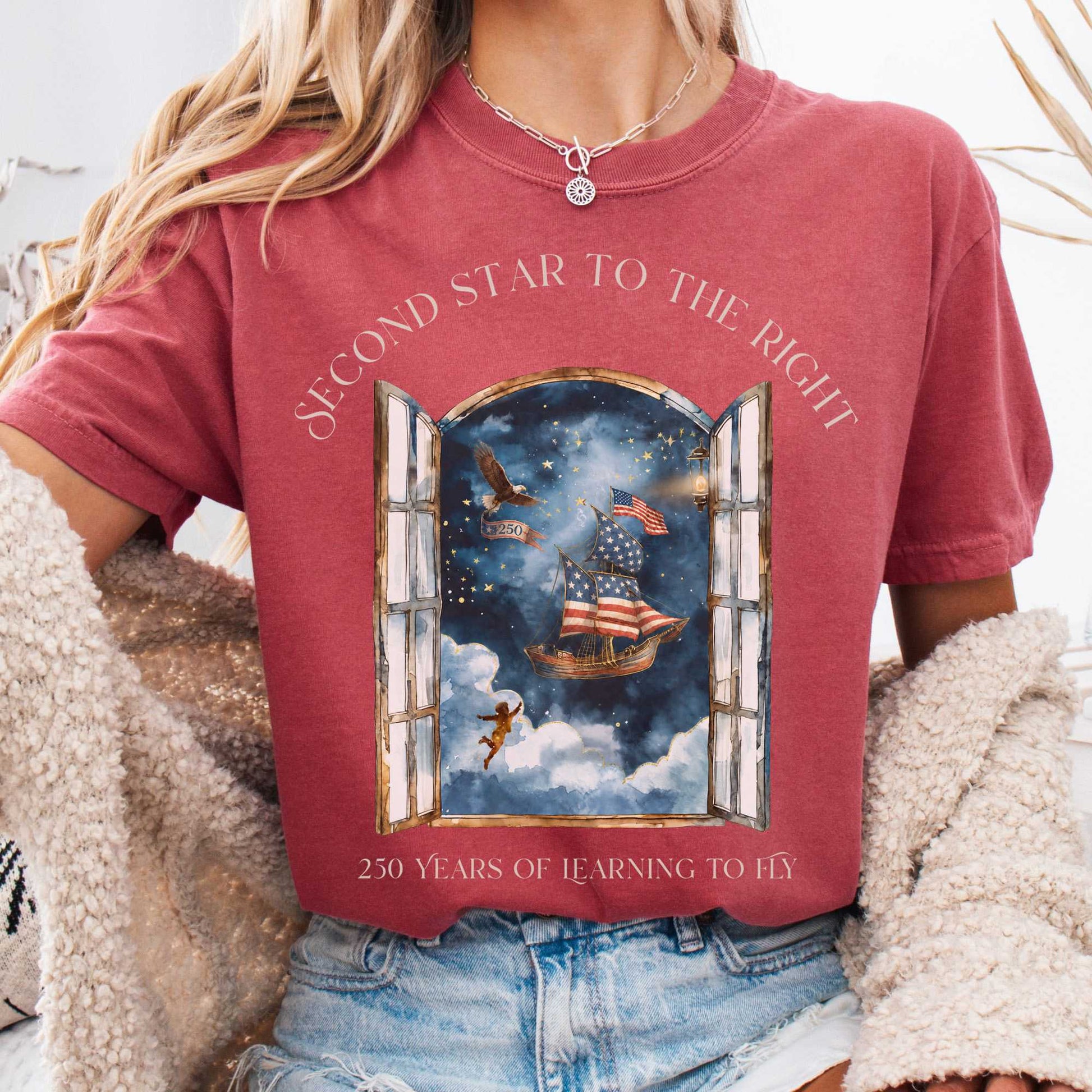 T-Shirt Crimson / S Second Star to the Right America 250 Commemorative T-Shirt The Mystic Eden