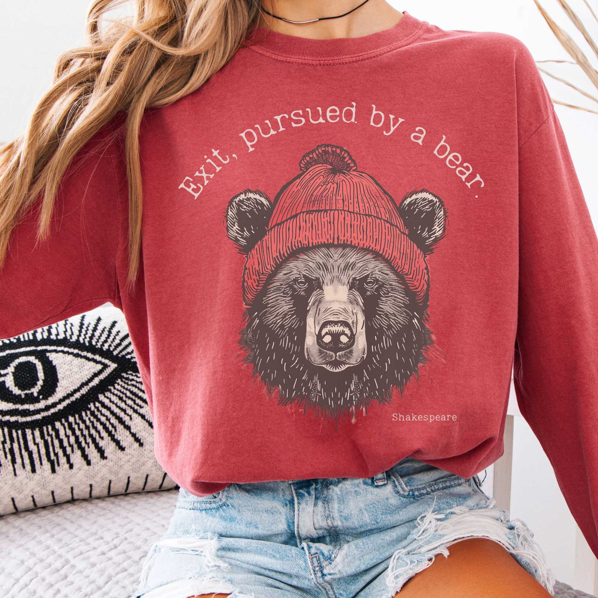 Long-sleeve Crimson / S Exit, Pursued by a Bear Shakespeare Long Sleeve The Mystic Eden