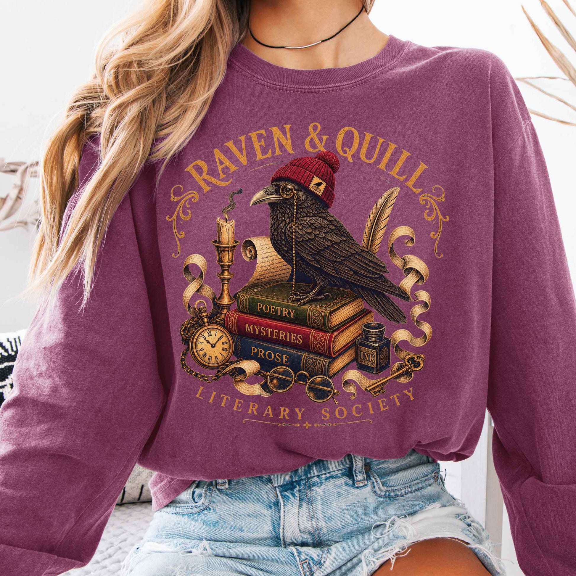 Long-sleeve Berry / S Raven & Quill Literary Society Long Sleeve The Mystic Eden
