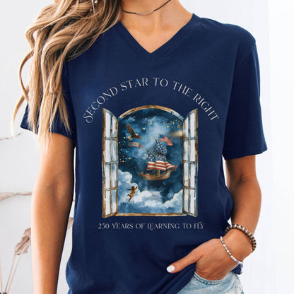 V-neck Navy / S Second Star to the Right America 250 Commemorative V-Neck The Mystic Eden