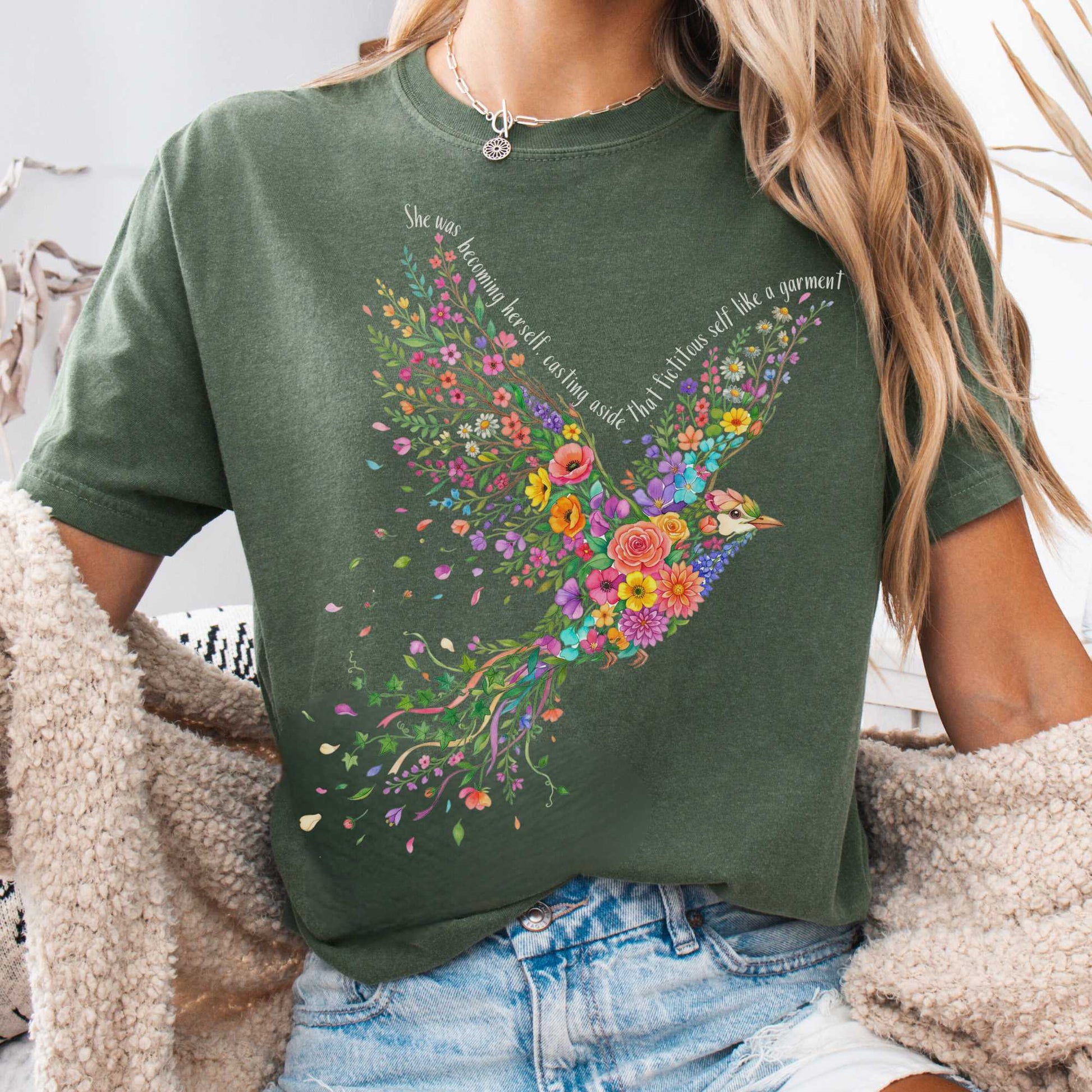 T-Shirt Moss / S She Was Becoming Herself Kate Chopin T-Shirt The Mystic Eden