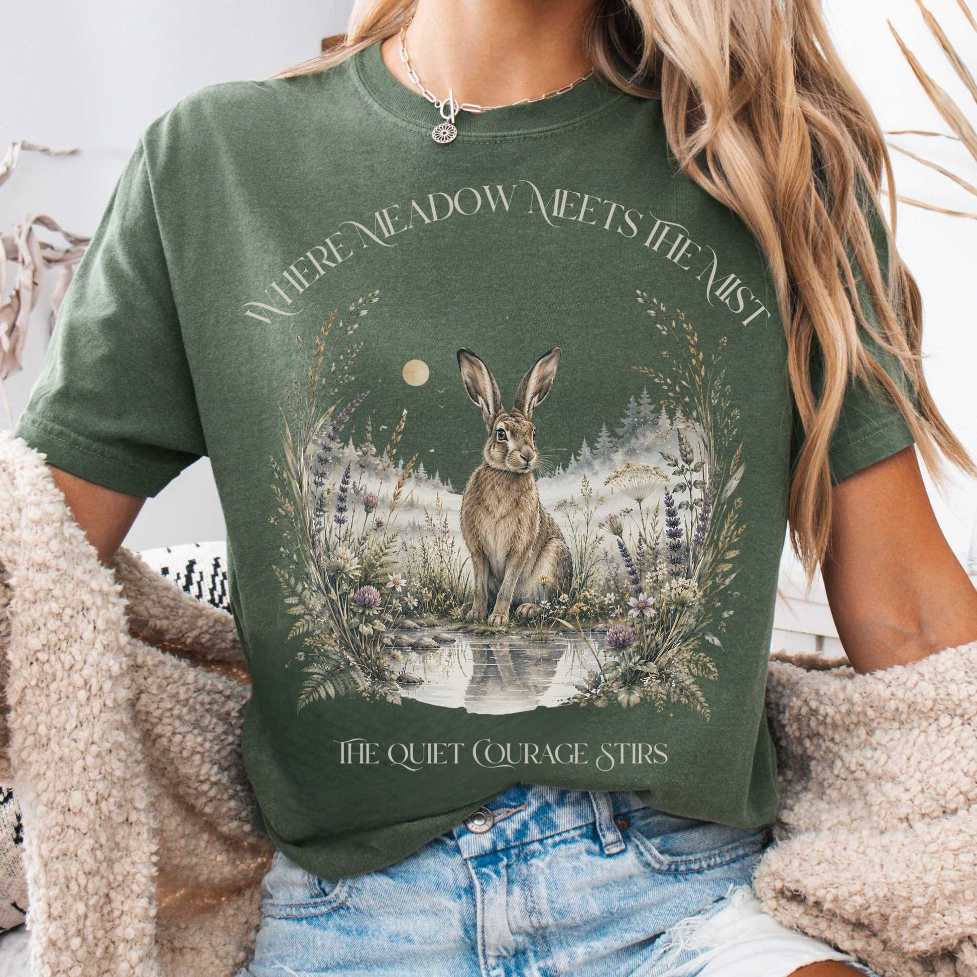 T-Shirt Moss / S Where Meadow Meets the Mist T-Shirt The Mystic Eden