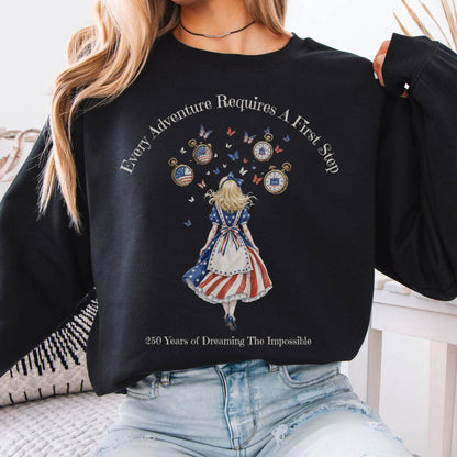 Sweatshirt Black / S 250 Years of Dreaming the Impossible American Alice Crewneck Sweatshirt The Mystic Eden