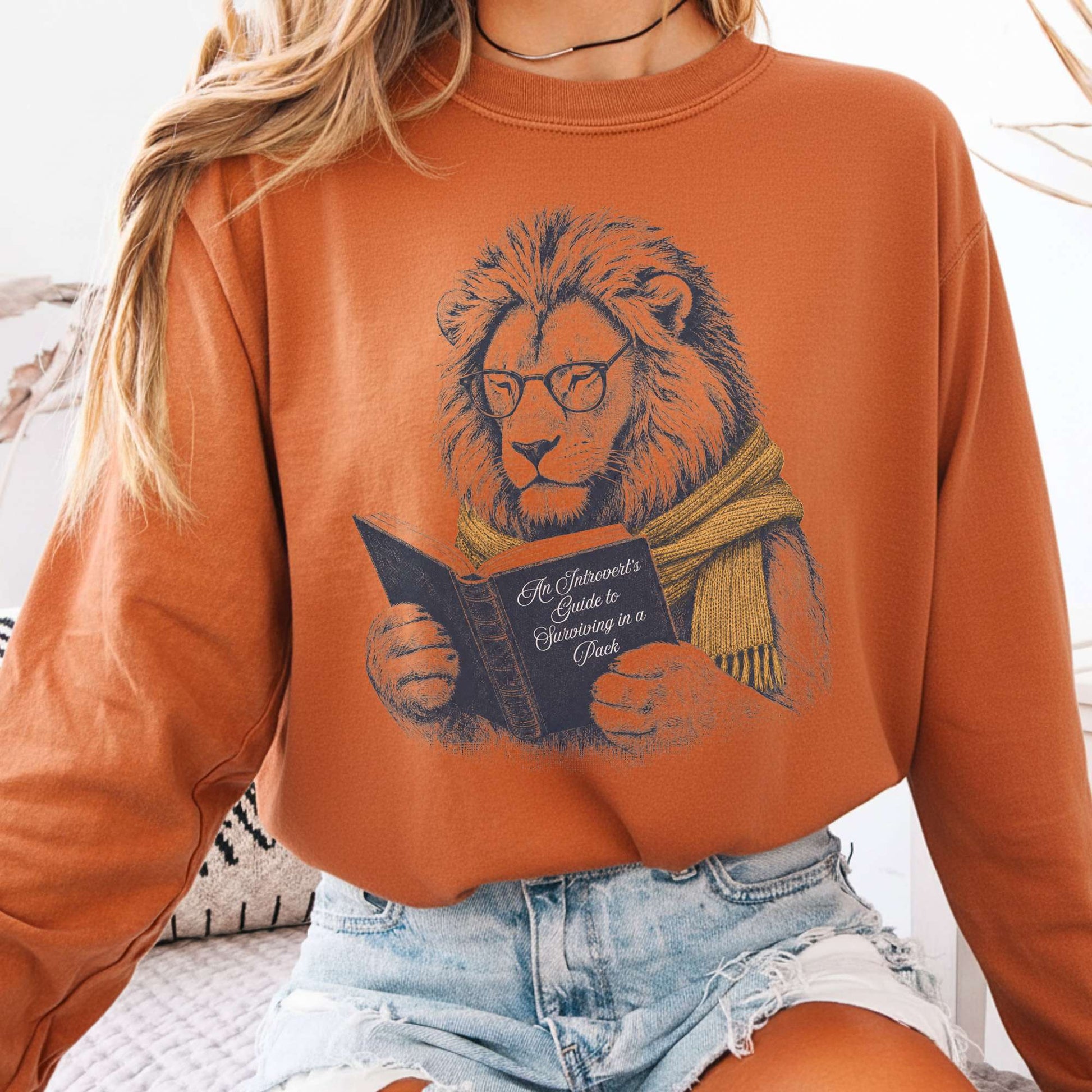 Long-sleeve Yam / S Introvert's Guide to Surviving in a Pack Lion Reader Long Sleeve The Mystic Eden
