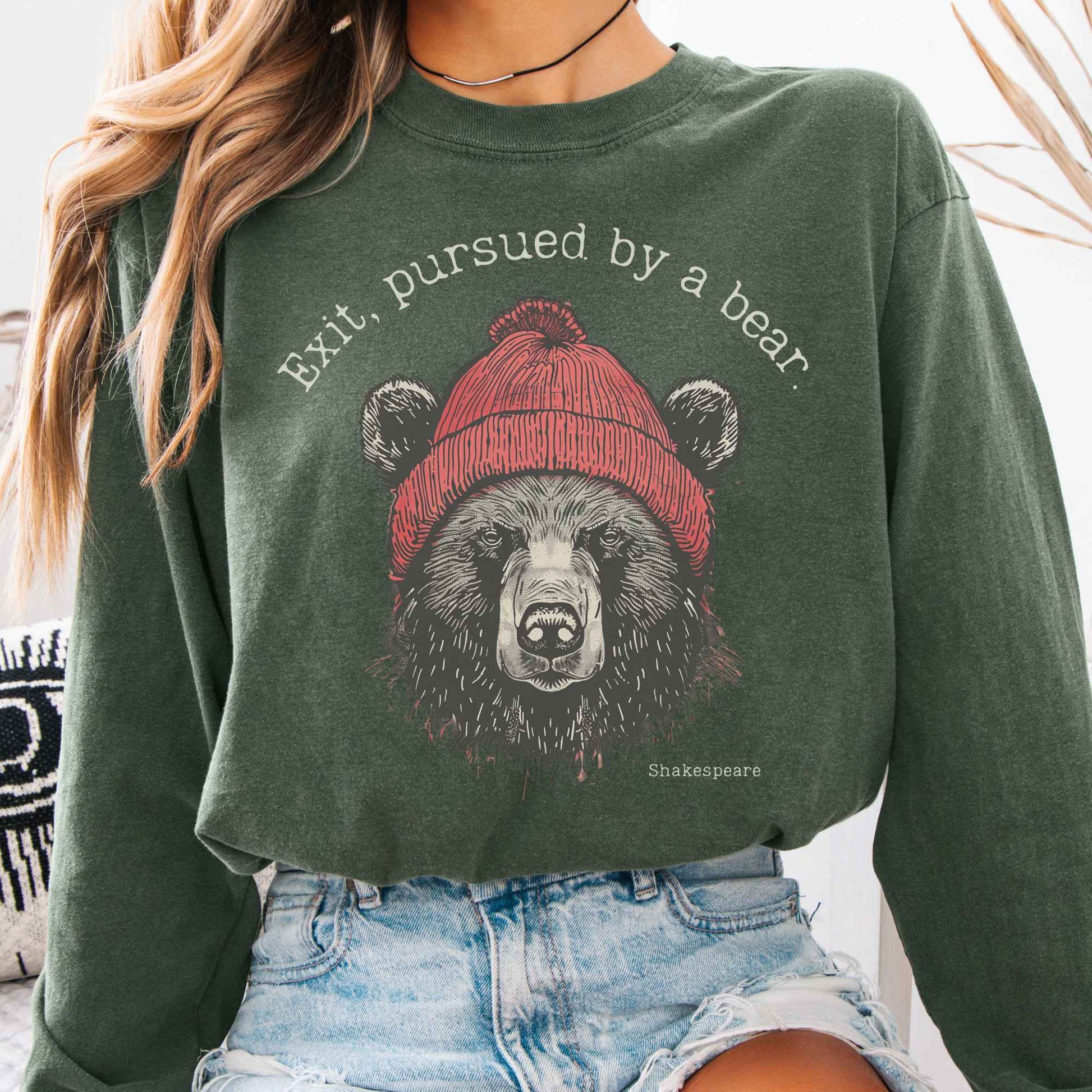 Long-sleeve Hemp / S Exit, Pursued by a Bear Shakespeare Long Sleeve The Mystic Eden