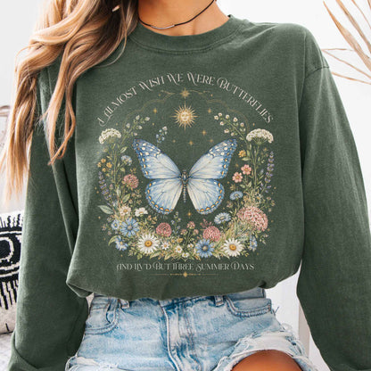 Long-sleeve Hemp / S I Almost Wish We Were Butterflies John Keats Long Sleeve The Mystic Eden