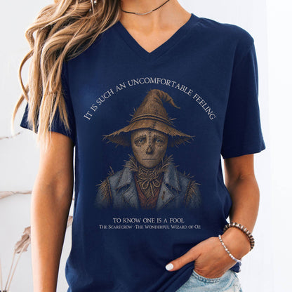 V-neck Navy / S It Is Such an Uncomfortable Feeling Scarecrow V-Neck The Mystic Eden