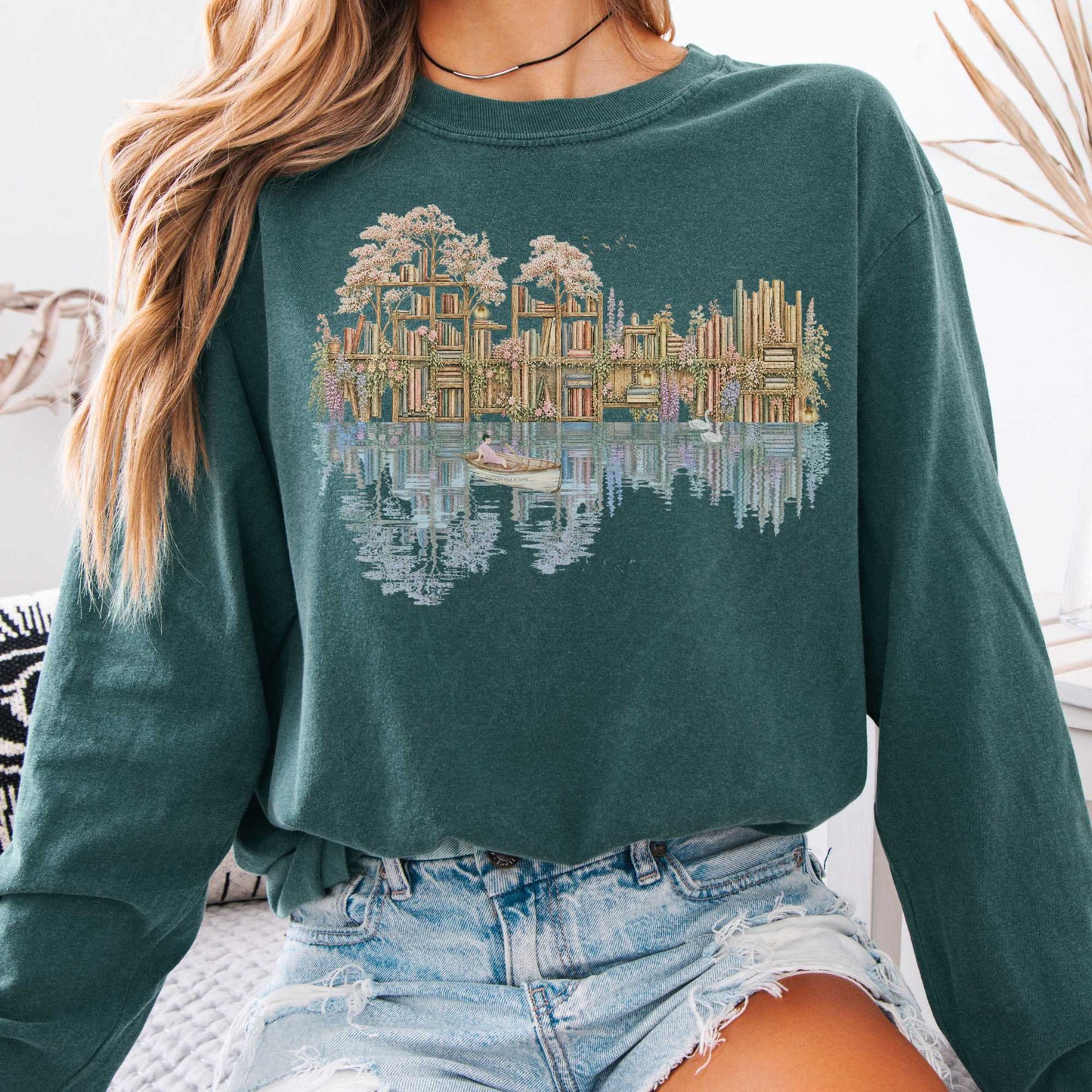 Long-sleeve Blue Spruce / S The Floating Library Long Sleeve The Mystic Eden