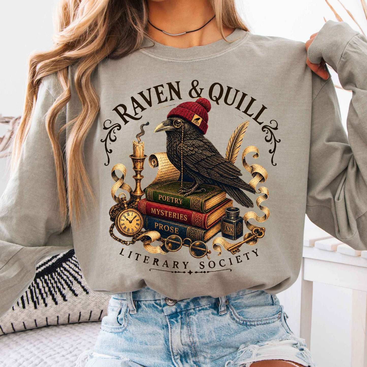 Long-sleeve Sandstone / S Raven & Quill Literary Society Long Sleeve The Mystic Eden