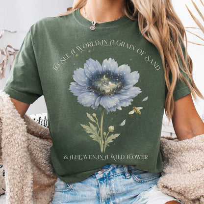 T-Shirt Moss / S Heaven in a Wildflower William Blake T-Shirt The Mystic Eden