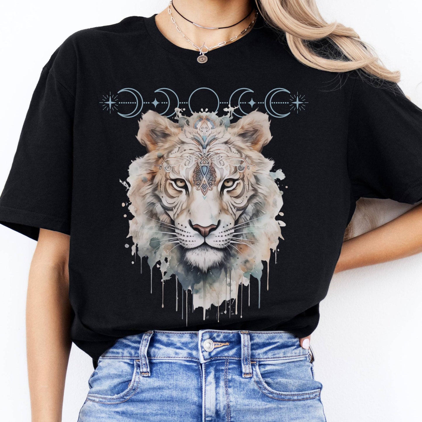 T-Shirts Mystical White Tiger T-Shirt The Mystic Eden