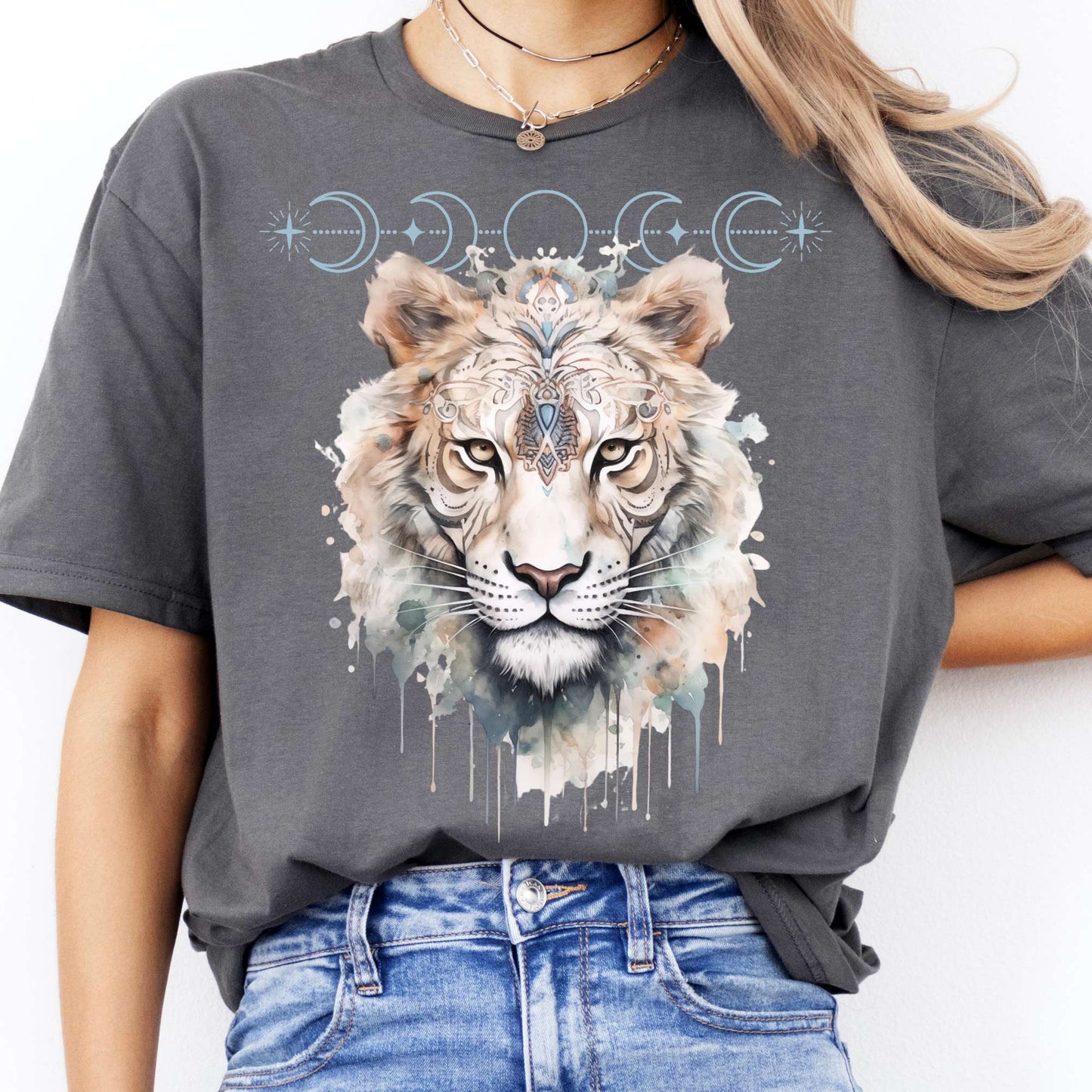 T-Shirts Mystical White Tiger T-Shirt The Mystic Eden