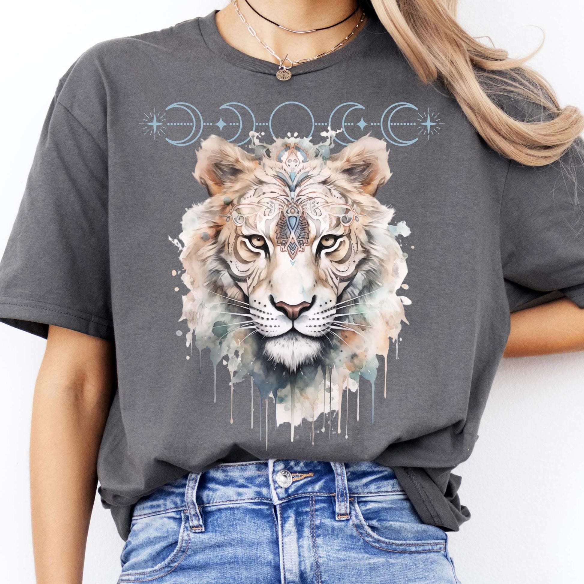 T-Shirts Mystical White Tiger T-Shirt The Mystic Eden