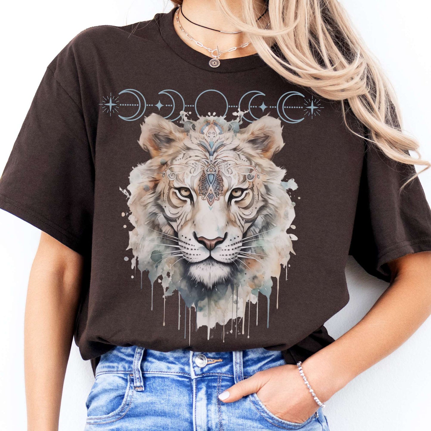 T-Shirts Mystical White Tiger T-Shirt The Mystic Eden