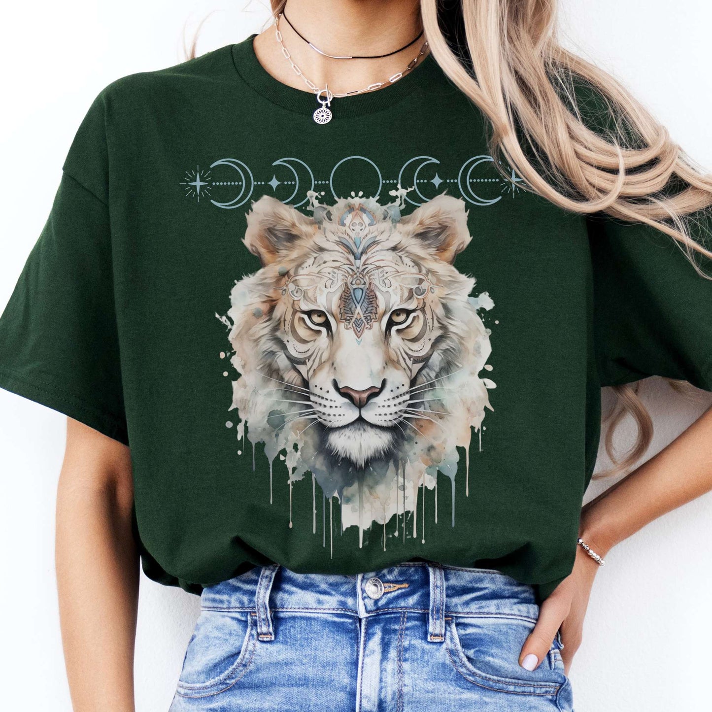 T-Shirts Mystical White Tiger T-Shirt The Mystic Eden
