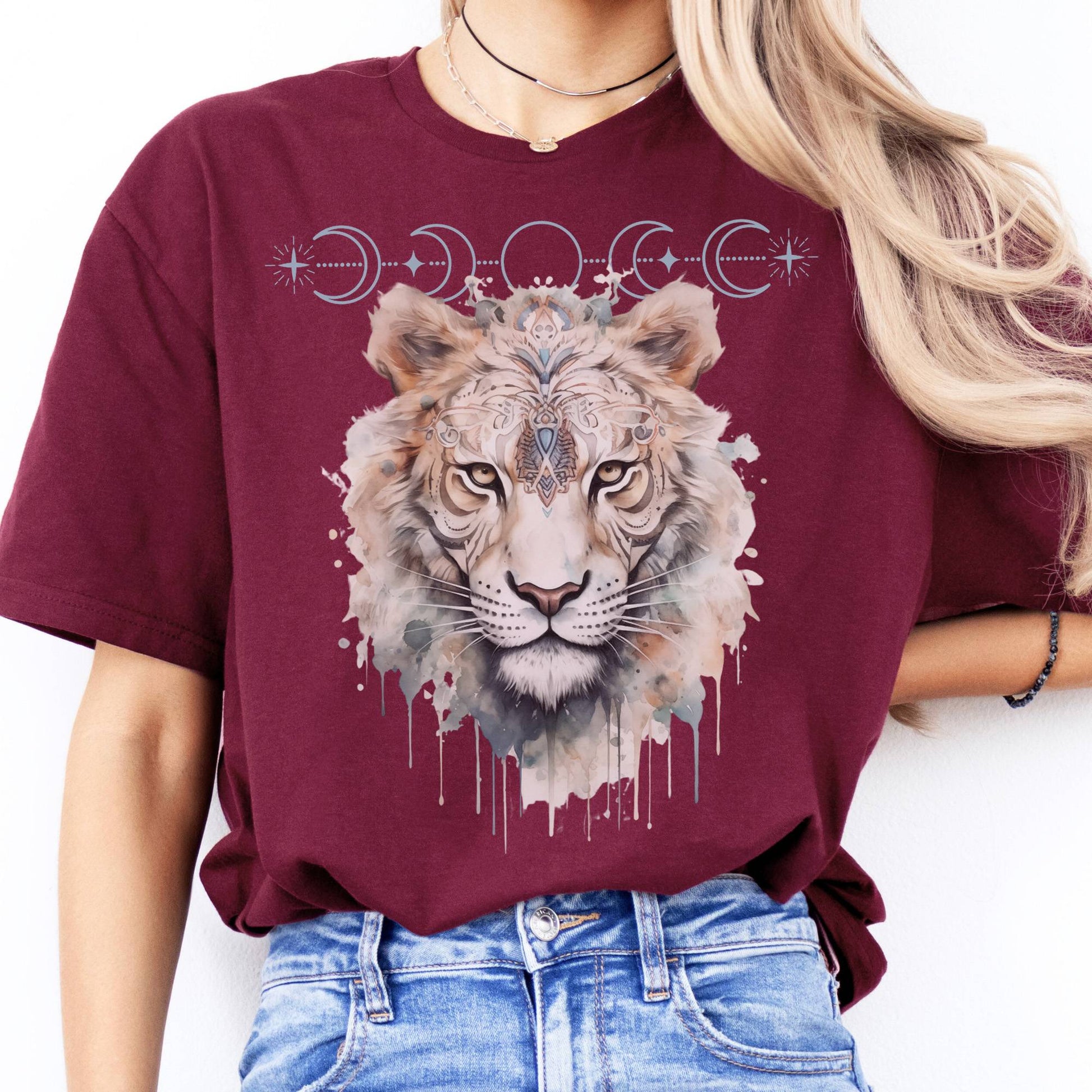 T-Shirts Mystical White Tiger T-Shirt The Mystic Eden