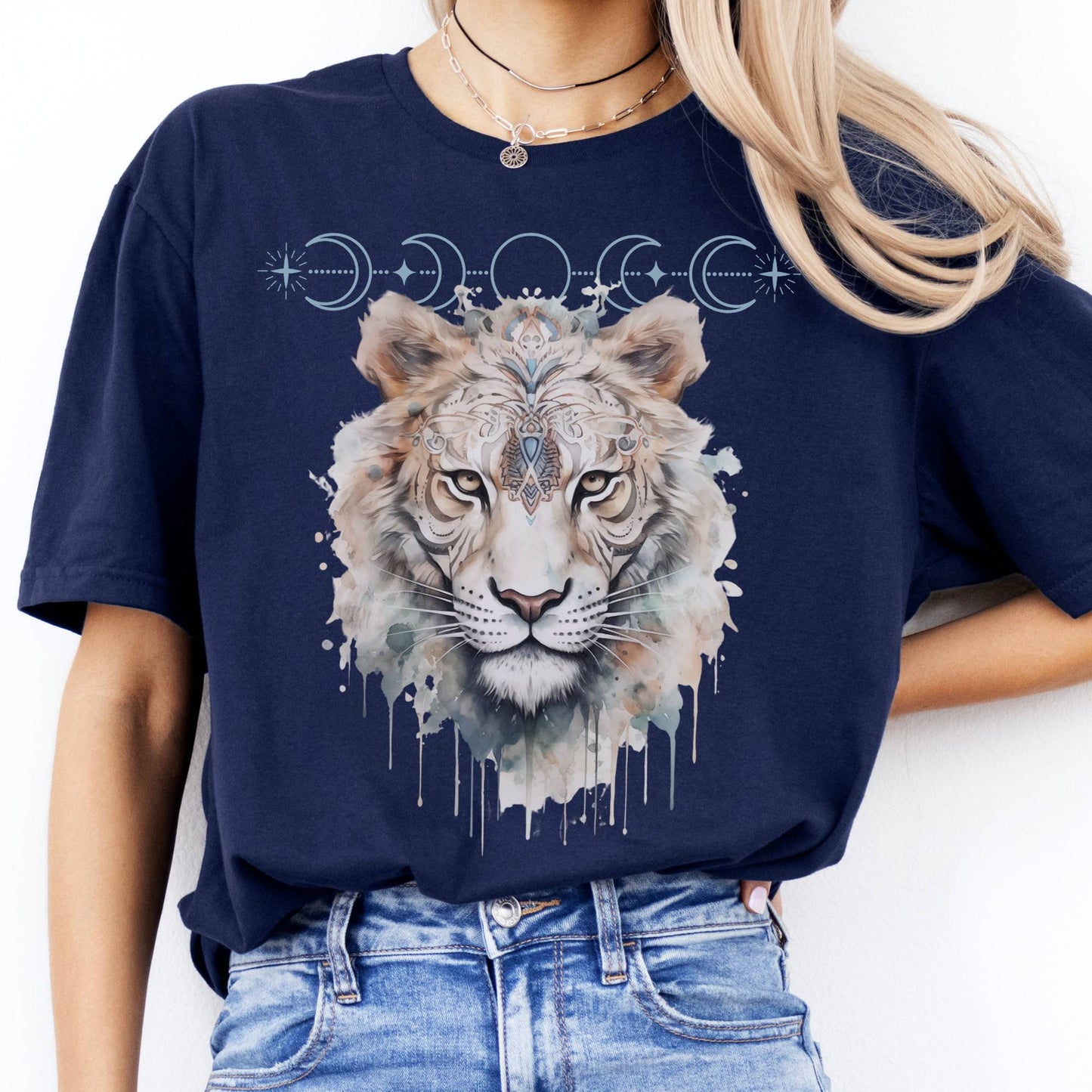 T-Shirts Mystical White Tiger T-Shirt The Mystic Eden
