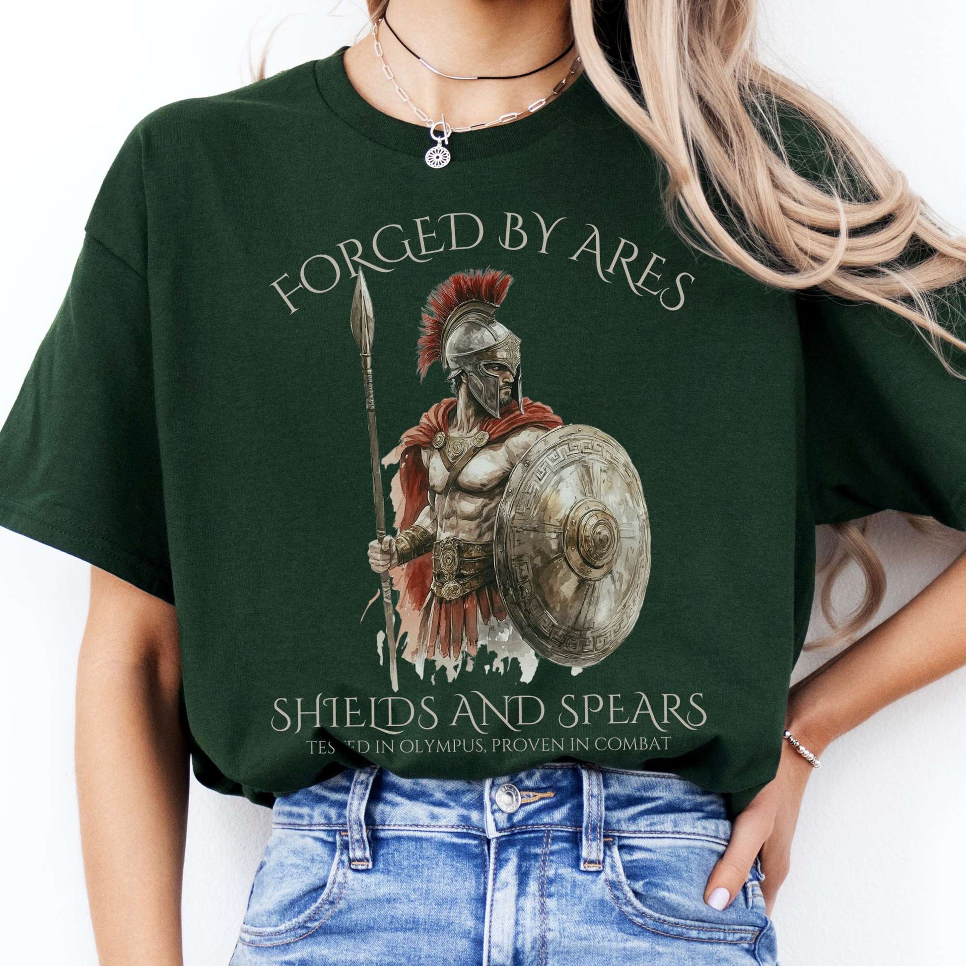 T-Shirts Forged By Ares Shields And Spears T-Shirt The Mystic Eden