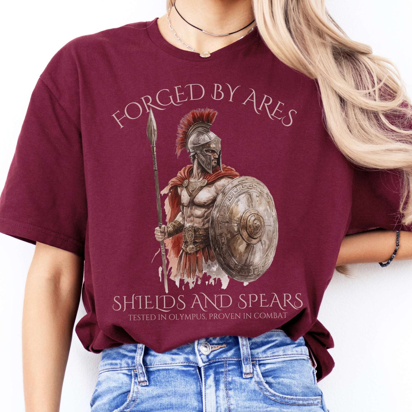 T-Shirts Forged By Ares Shields And Spears T-Shirt The Mystic Eden