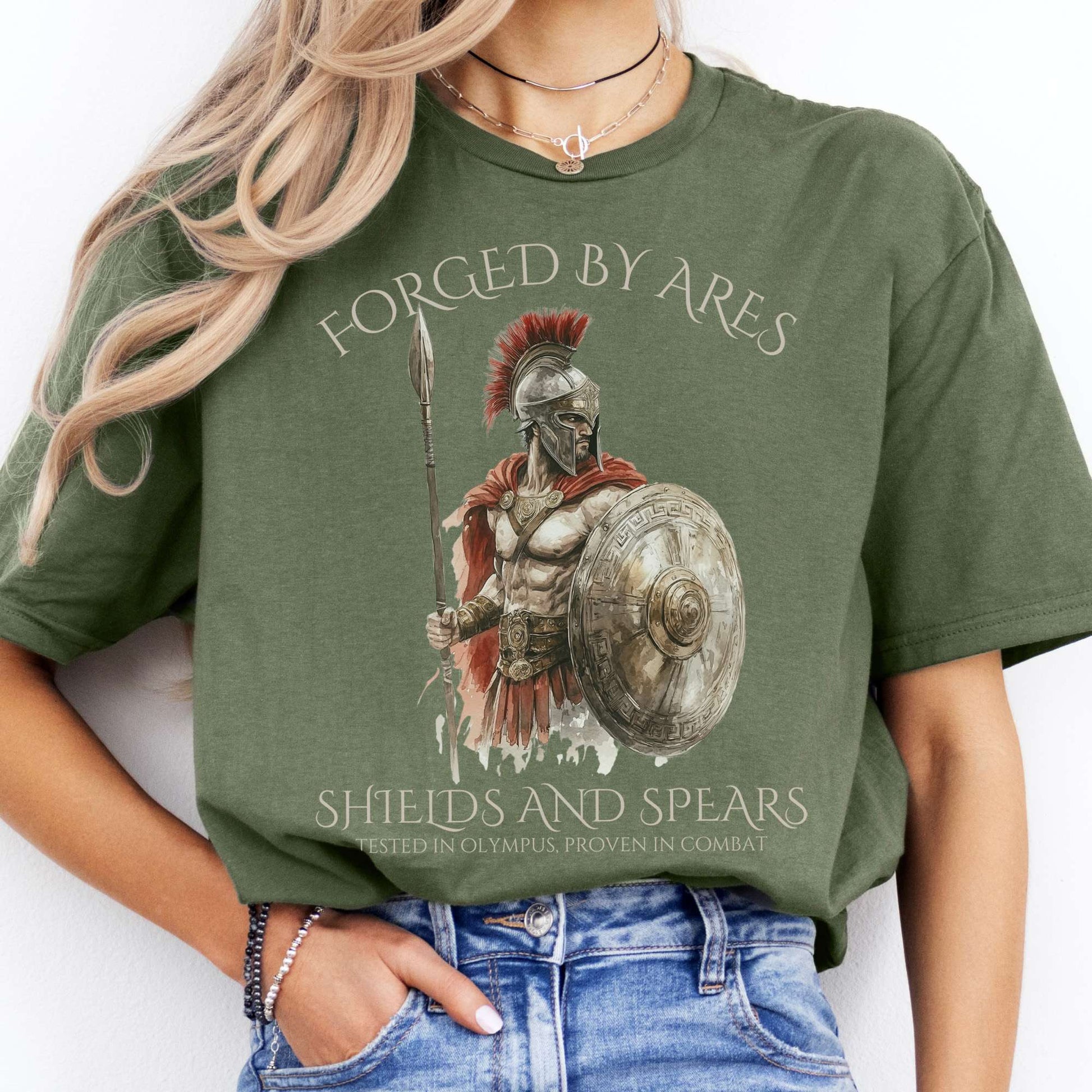 T-Shirts Forged By Ares Shields And Spears T-Shirt The Mystic Eden