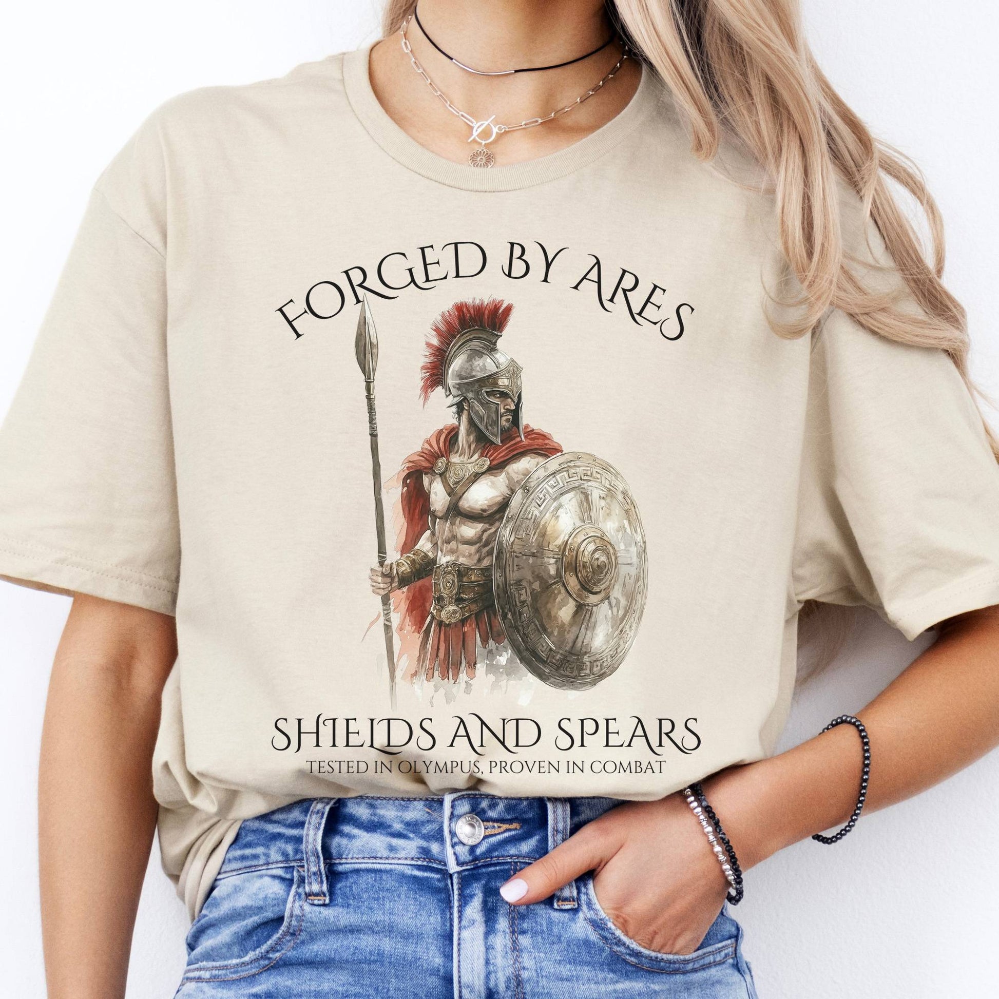 T-Shirts Forged By Ares Shields And Spears T-Shirt The Mystic Eden