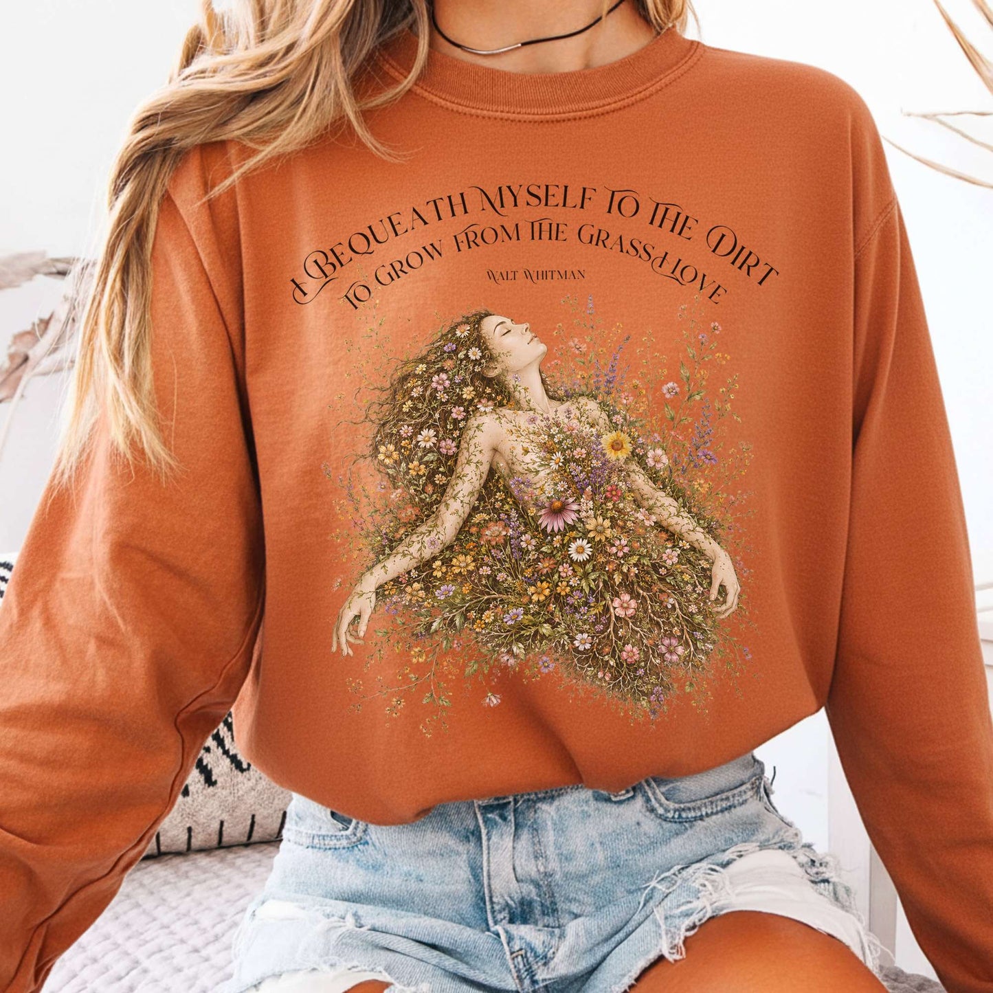 Long-sleeve Yam / S I Bequeath Myself to the Dirt Walt Whitman Long Sleeve The Mystic Eden