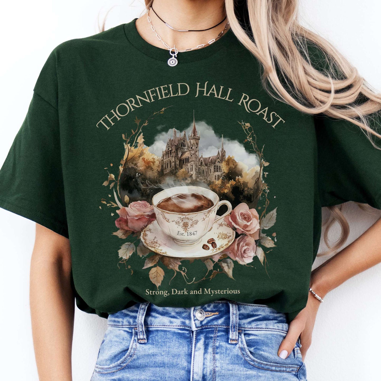 T-Shirts Thornfield Hall Roast Jane Eyre T-Shirt The Mystic Eden
