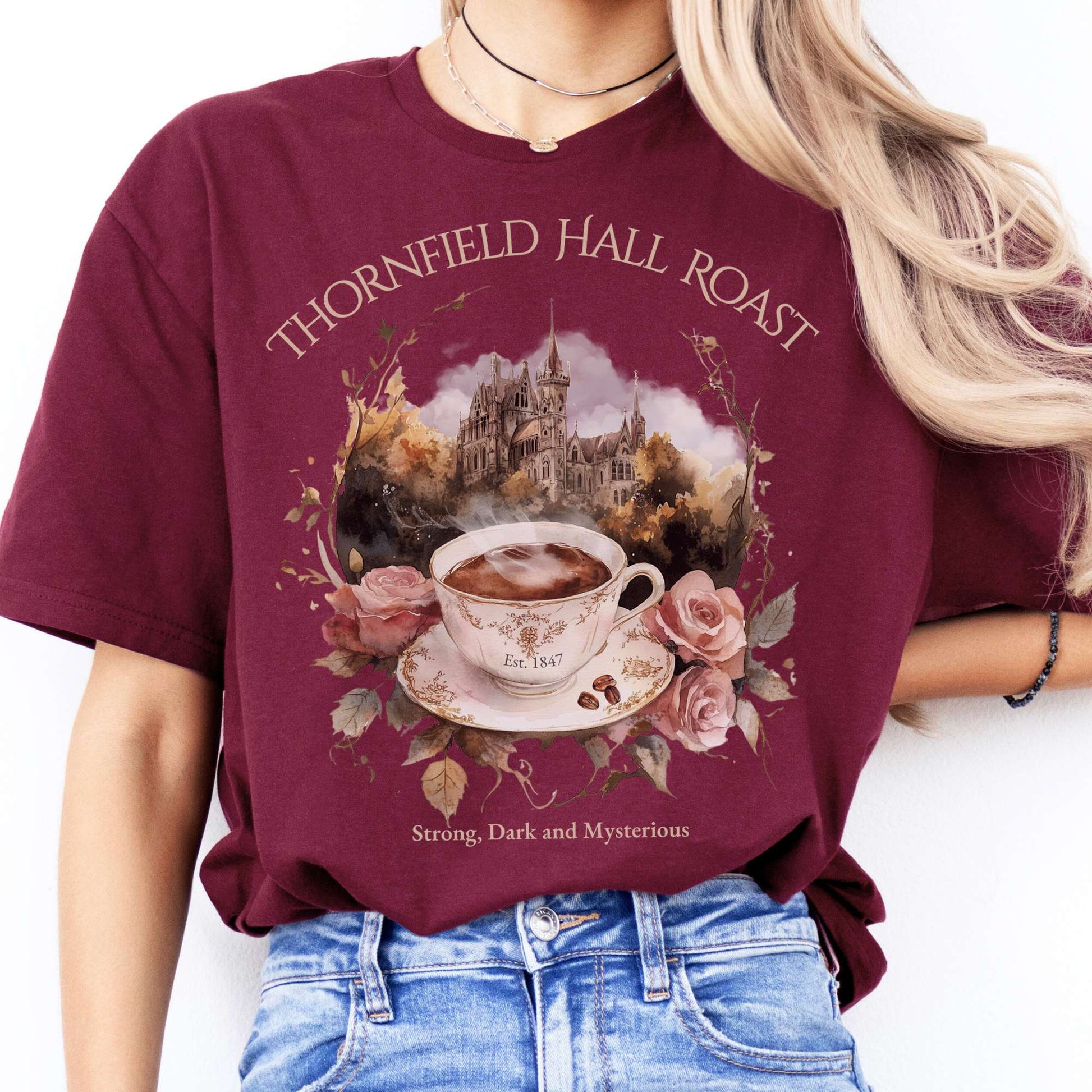 T-Shirts Thornfield Hall Roast Jane Eyre T-Shirt The Mystic Eden