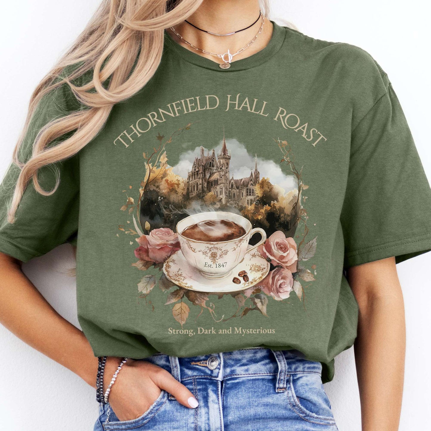T-Shirts Thornfield Hall Roast Jane Eyre T-Shirt The Mystic Eden