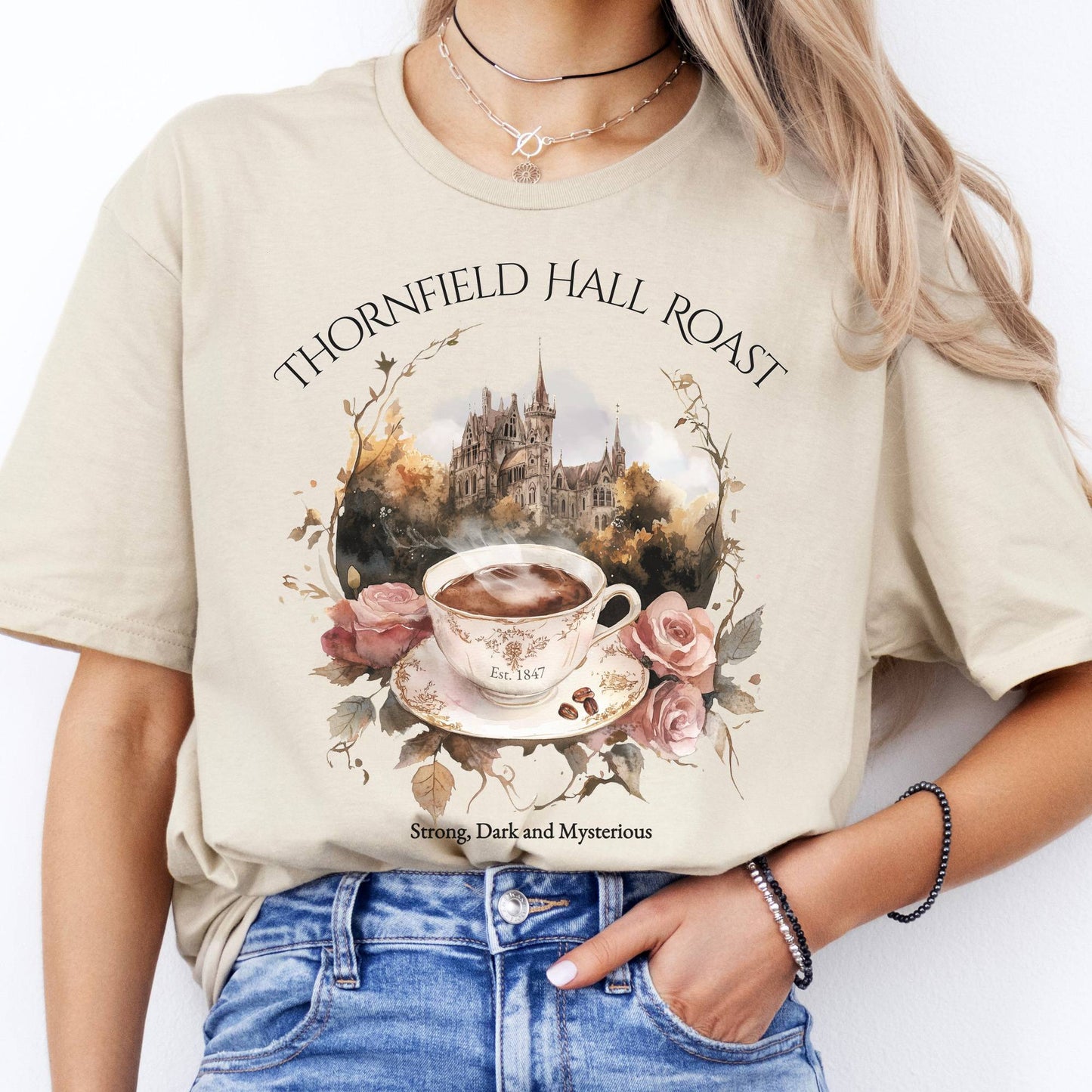 T-Shirts Thornfield Hall Roast Jane Eyre T-Shirt The Mystic Eden