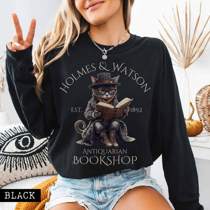 Homes & Watson Antiquarian Bookshop - Sherlock Holmes Long sleeve Tee